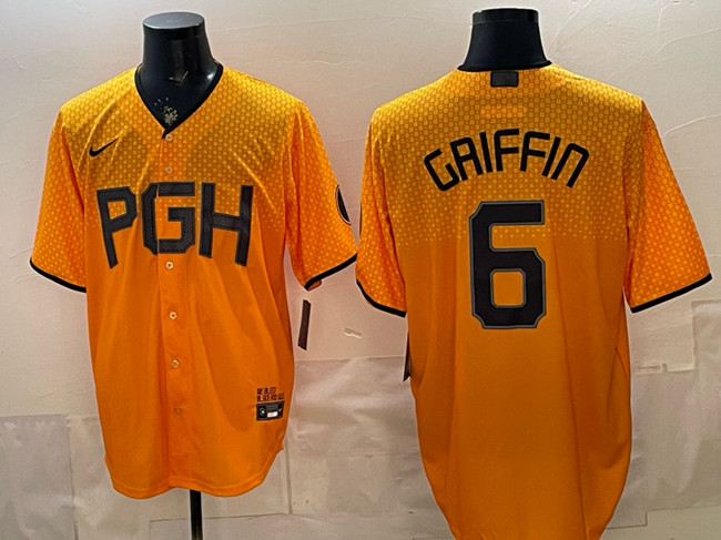 Men's Gold Pittsburgh Pirates #6 Konnor Griffin City Connect Stitched Jersey